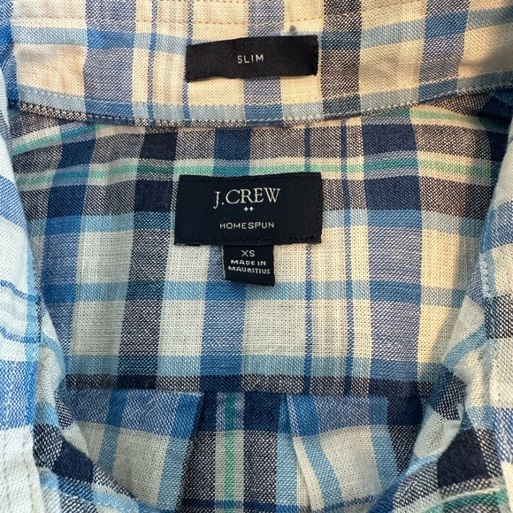 JCREW Men’s Xtra Small Linen Multicolor Button Down - Picture 2 of 2